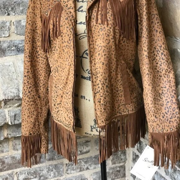 SCULLY  Ladies Limited Edition Scully    Genuine Leather Leopard Fringed Jacket - Picture 5 of 6